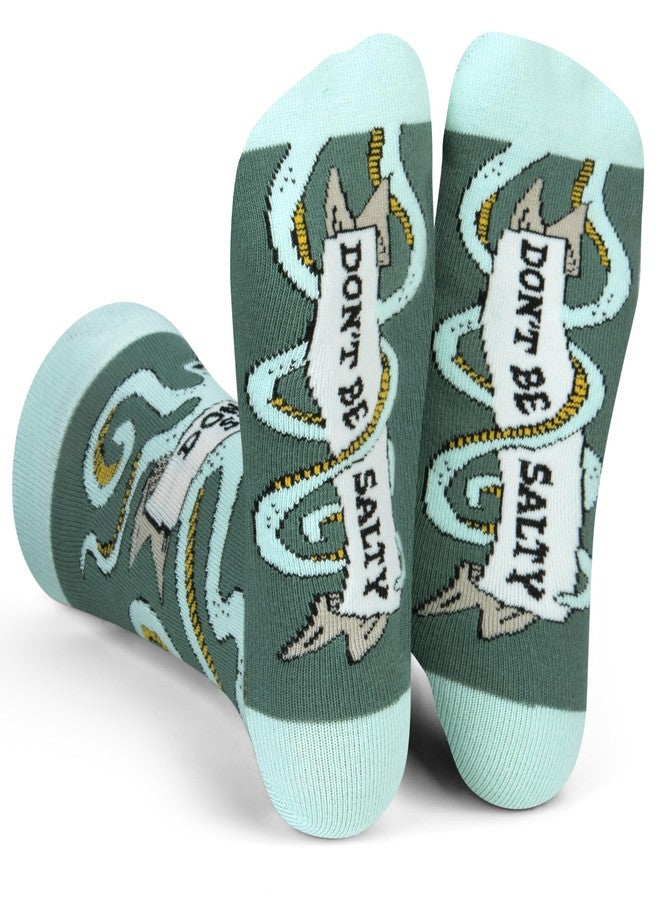 Lavley Don't Be Salty Octopus Socks - Funny Gag Gift Stocking Stuffer for Women, Teens and Animal Lovers - Unisex One Size - Image 1